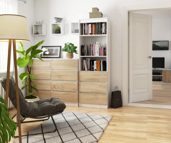Ak furniture Knižnica Star 60 cm biela/sonoma
