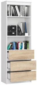 Ak furniture Knižnica Star 60 cm biela/sonoma