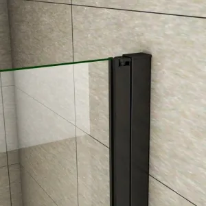 H K - Sprchovací kút BLACK SAFIR A2 100cm s dvoma jednokrídlovými dverami vrátane sprchovej vaničky z liateho mramoru SE-BLACKSAFIRA2100 / THOR-100sq