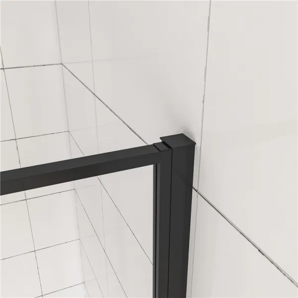 H K - Štvorcový sprchovací kút BLACK SAFIR R22, 120x120, s dvomi jednokrídlovými dverami s pevnou stenou, rohový vstup SE-BLACKSAFIRR22