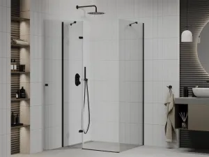 MEXEN/S - ROMA sprchovací kút 80x100, transparent, čierna 854-080-100-70-00