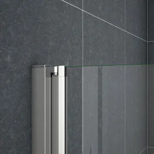 H K - Vaňová zástena S22 STRIPE 120x140cm - dvojdielna sklopná, číre sklo so vzorom, ľavá varianta SE-S22STRIPE120