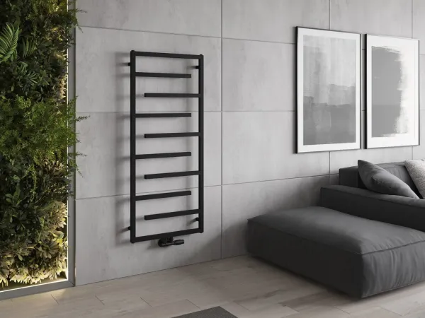 MEXEN - Orlando vykurovací rebrík/radiátor 1380 x 600 mm, 499 W, čierny W207-1380-600-00-70