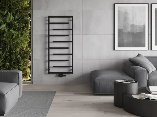 MEXEN - Orlando vykurovací rebrík/radiátor 1380 x 600 mm, 499 W, čierny W207-1380-600-00-70