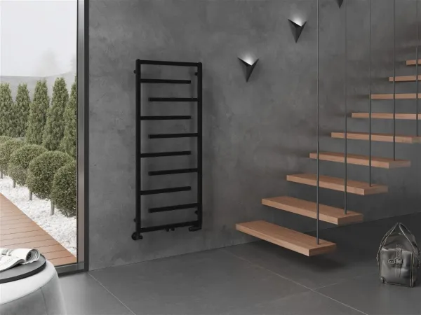 MEXEN - Orlando vykurovací rebrík/radiátor 1380 x 600 mm, 499 W, čierny W207-1380-600-00-70