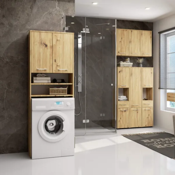 Ak furniture Koupelnová skříňka nad pračku FIN dub artisan