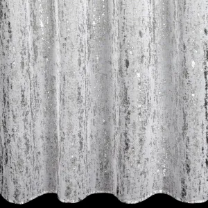 Hotová záclona OLIVIA biela / strieborná - na priechodkách