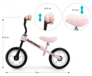 Detský balančný bicykel Milly Mally Dragon pink