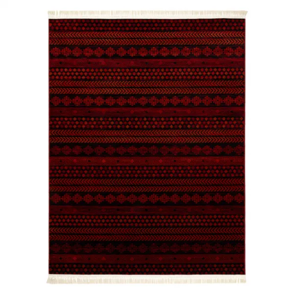 Koberec ORIENT 5132 so strapcami / orientálny, bordový / čierny