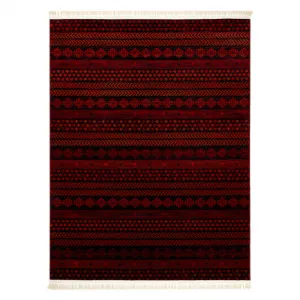 Koberec ORIENT 5132 so strapcami / orientálny, bordový / čierny