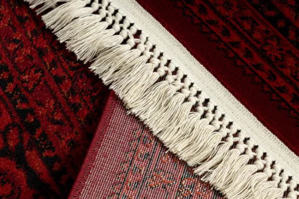 Koberec ORIENT 5365 so strapcami, rám / orientálny, bordový / čierny