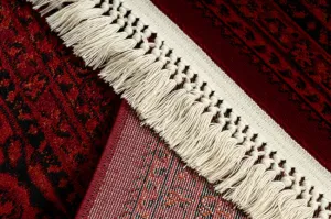 Koberec ORIENT 5365 so strapcami, rám / orientálny, bordový / čierny