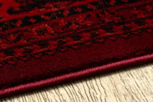 Koberec ORIENT 5365 so strapcami, rám / orientálny, bordový / čierny