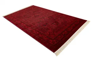 Koberec ORIENT 5365 so strapcami, rám / orientálny, bordový / čierny