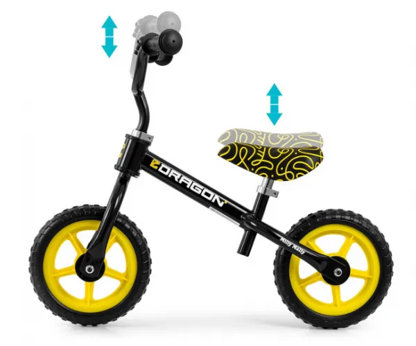 Detský balančný bicykel Milly Mally Dragon black