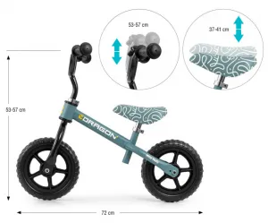 Detský balančný bicykel Milly Mally Dragon denim
