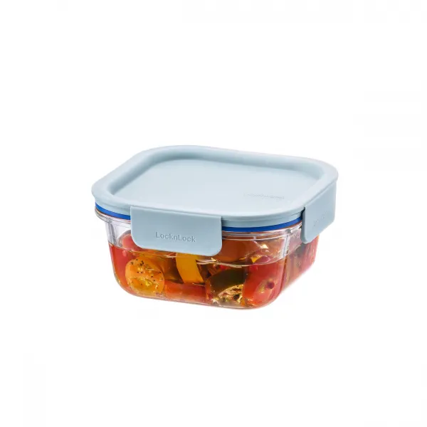 LOCKnLOCK Dóza sklenená štvorcová CLEAR, 500 ml, mint, 500 ml
