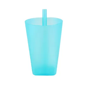 Plastový kelímok so slamkou TORO MIX farieb