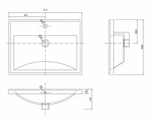 ArtDef Keramické umývadlo NANU L1032 | 60 cm