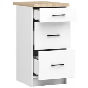 Ak furniture Kuchyňská skříňka OLIVIE III 40x85 cm matná bílá/dub sonoma