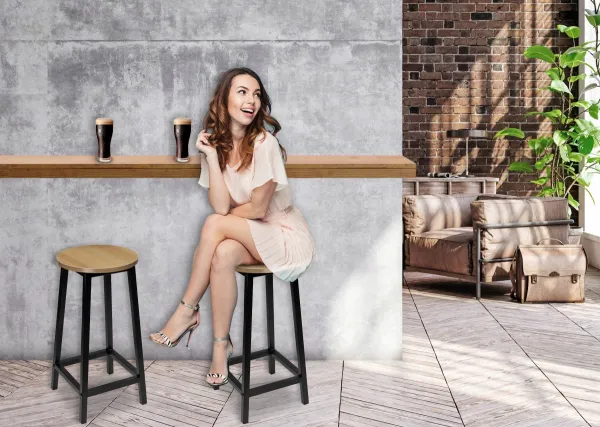 TZB Barová židle FLINT modern oak/černá