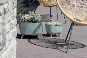 Prosperplast Květináč GRACIE EFFECT I šedý, varianta 29 cm