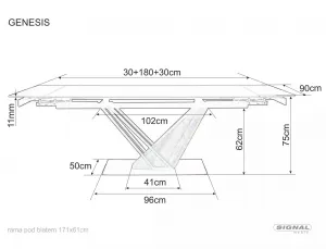 Signal Rozkládací jídelní stůl Genesis 180/240 cm černý/jasan