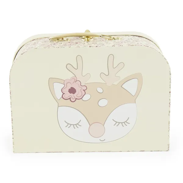 Bieco - Súprava troch kartónových kufríkov - jelenček Ella - vintage flowers