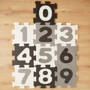 Bieco - Penová hracia podložka s číslami - puzzle black & white - 10 ks