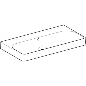 GEBERIT - Smyle Square Umývadlo, 90x48 cm, s prepadom, bez otvoru na batériu, biela 500.250.01.1