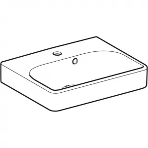 GEBERIT - Smyle Square Umývadlo, 45x36 cm, s prepadom, otvor na batériu, biela 500.222.01.1