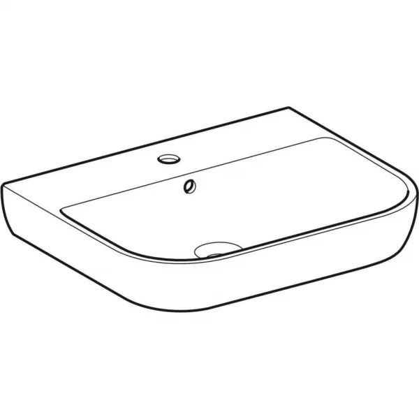 GEBERIT - Smyle Umývadlo, 60x48 cm, s prepadom, otvor na batériu, biela 500.228.01.1