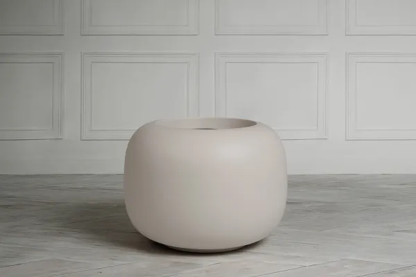 Pottery Pots Kvetináč Sphere Low, hodvábne biela, viac veľkostí - Potterypots Velikost: M - ⌀ 53,5, v. 40,4 cm