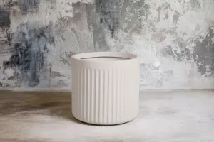Kvetináč Turris Low, hodvábne biela, viac veľkostí - Pottery Pots Velikost: S - ⌀ 40, v. 36 cm