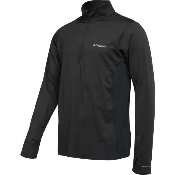Columbia THREE PITCH HALF ZIP Pánske tričko, čierna, veľkosť