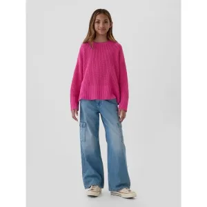 GAP BOXY CREW Dievčenský sveter, ružová, veľkosť