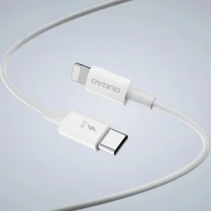 Dudao A30EUL GaN sieťová nabíjačka USB / USB-C 30W + kábel USB-C / Lightning, biela