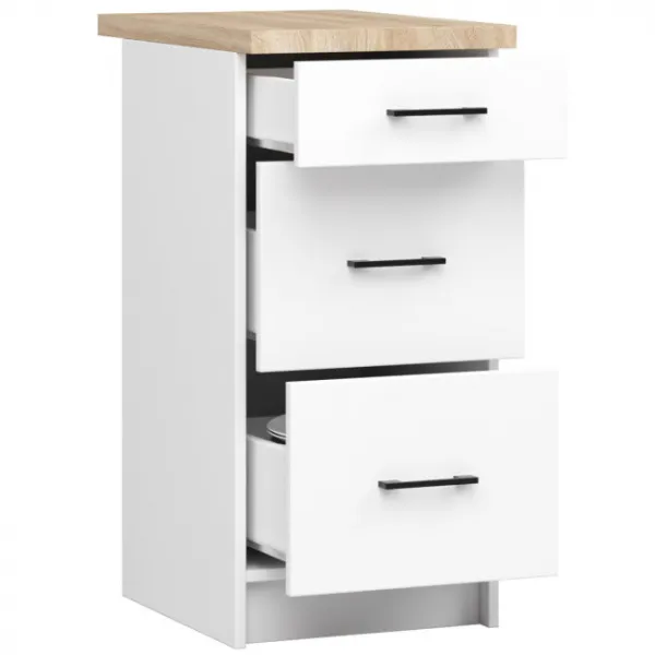 Ak furniture Kuchyňská skříňka OLIVIE III 40x85 cm matná bílá/dub sonoma