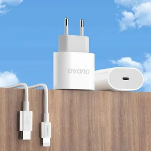 Dudao A14EU nabíjačka USB-C, PD 20W + kábel USB-C - USB-C, biela