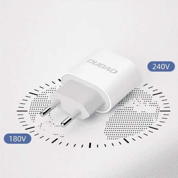 Dudao A14EU nabíjačka USB-C, PD 20W + kábel USB-C - USB-C, biela