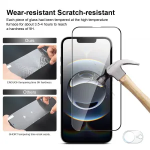 JP Full Pack Tvrdených skiel, 2x 3D sklo s aplikátorom + 2x sklo na šošovku, iPhone 16e / 17e