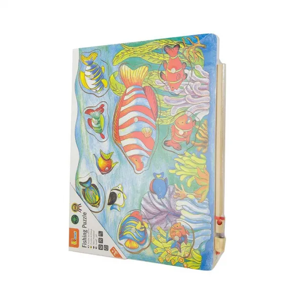 Drevené magnetické puzzle Viga Rybolov