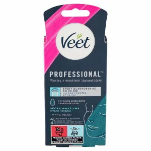 Veet Professional Voskové pásiky na tvár pre citlivú pokožku 40 ks