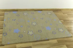 Detský koberec Stars Pastelové hviezdičky, béžový / modrý