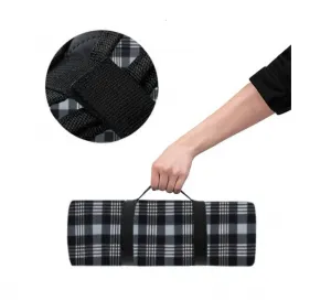 Pikniková deka károvaná, sivá