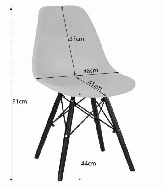 Set jedálenských stoličiek OSAKA modré (čierne nohy) 4ks