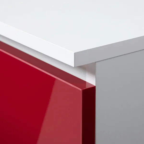 Ak furniture Komoda Kuba 120 cm biela/červená