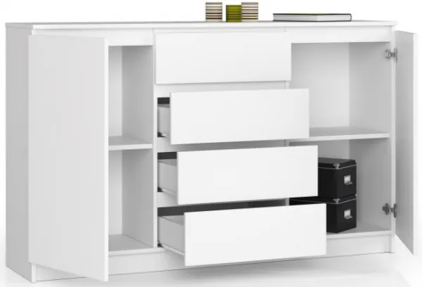 Ak furniture Komoda Tove K 160,4 cm biela matná