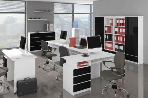 Ak furniture Komoda Rollo X 140 cm čierna/biela