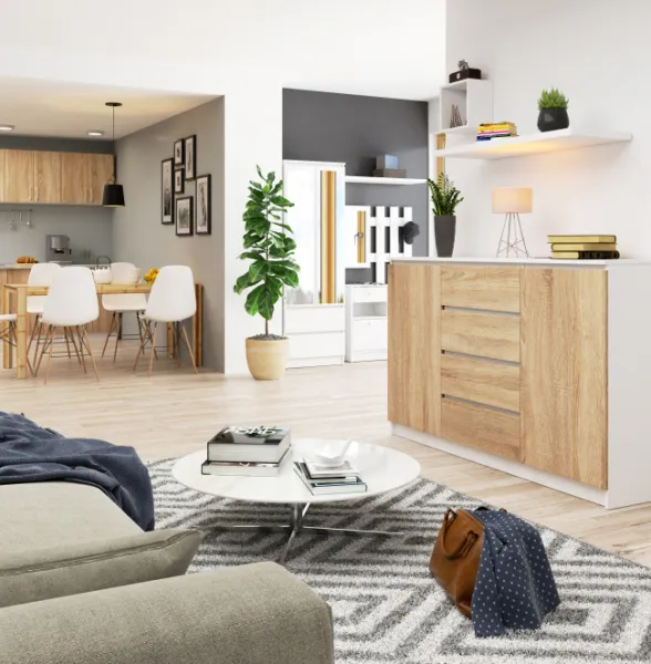 Ak furniture Komoda Tove K 160 cm biela/dub sonoma